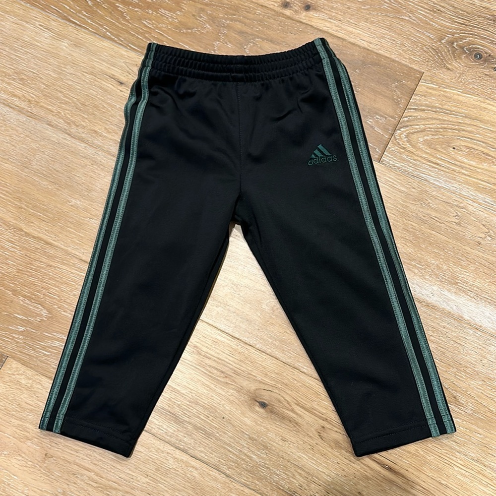 18M Black and Green Adidas Sweatpants